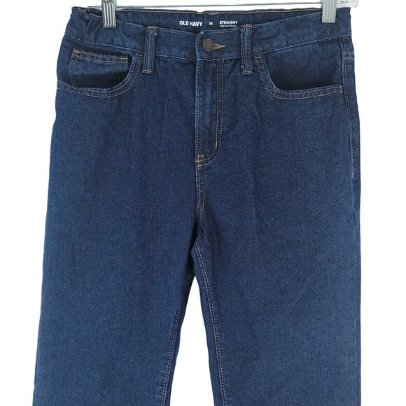 Old Navy Jeans Boys 16 Straight Leg Adjustable Waist Dark Wash Denim - Picture 2 of 10